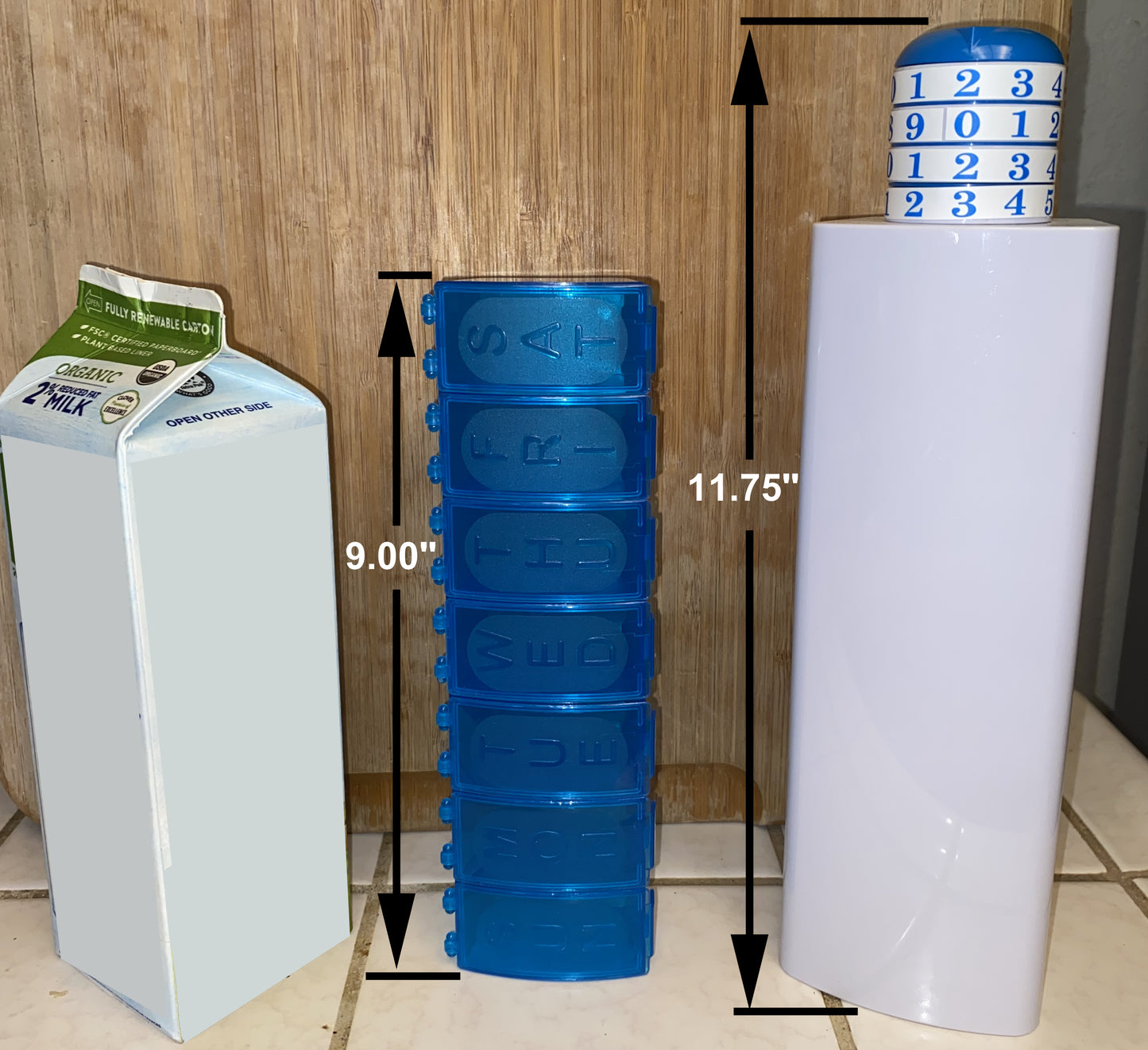 Child proof pill organizer medication lock box size