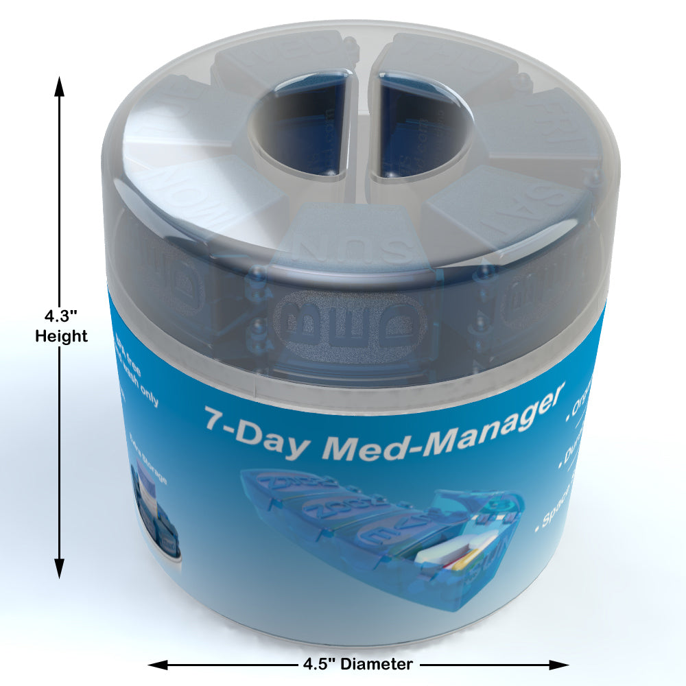 Med Manger Large Weekly Pill Organizer, 4 daily dose, overall size