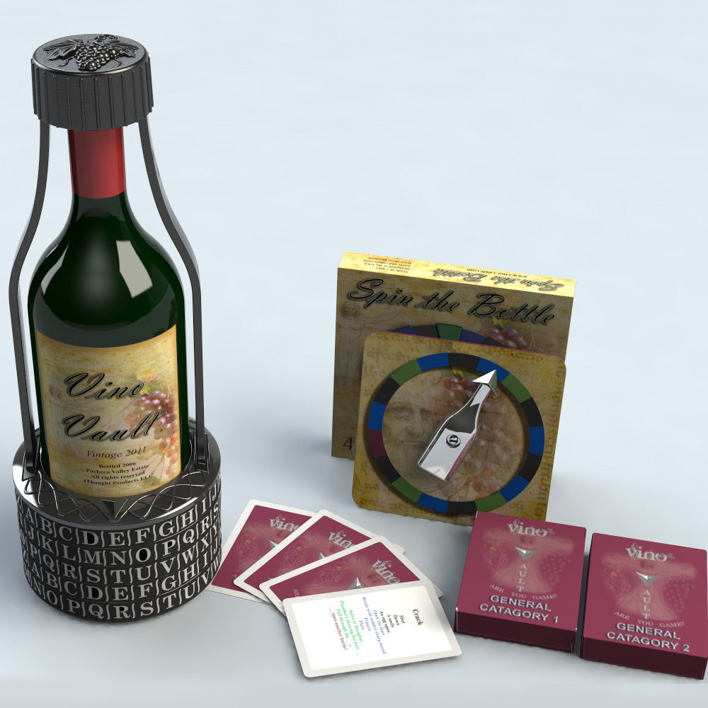 Vino Vault Cryptex Adult Brain Teaser Wine Bottle Puzzle Main