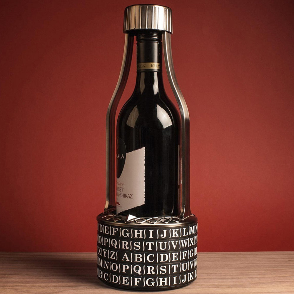 Vino Vault Cryptex Adult Brain Teaser Wine Bottle Puzzle with Bottle